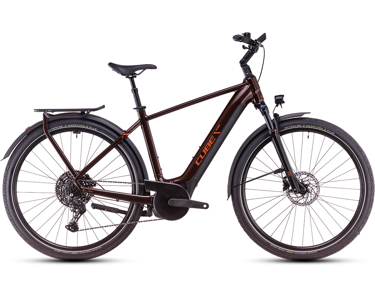 Vélo électrique trekking Homme TOURING HYBRID PRO 625 Cannelle
