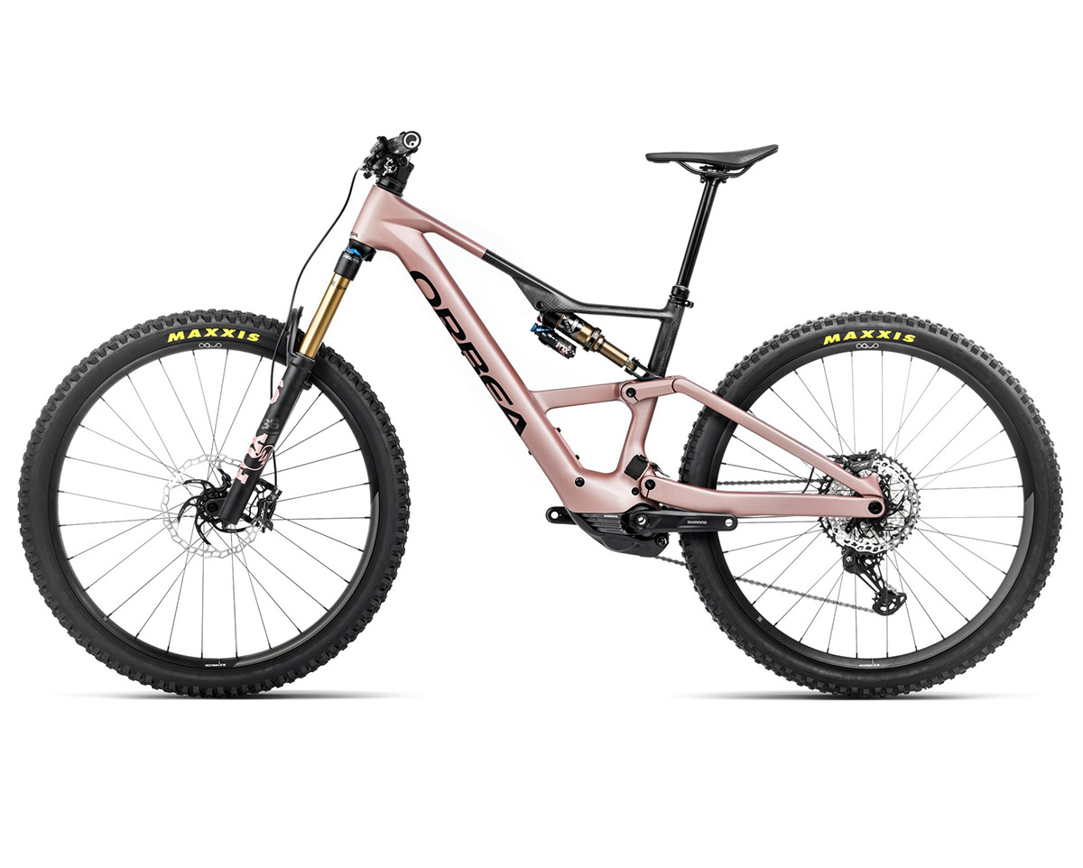 VTT électrique tout suspendu Unisexe RISE LT M10 420W Rose/Carbone